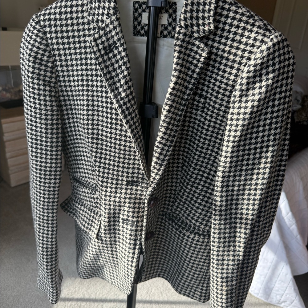 J. Crew Black and White Houndstooth Blazer for women